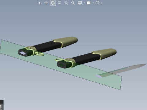 Officers dirk of the Ukrainian Navy in full assembly 3D Model
