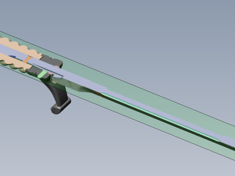 Officers dirk of the Ukrainian Navy in full assembly 3D Model