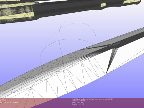 Officers dirk of the Ukrainian Navy in full assembly 3D Model