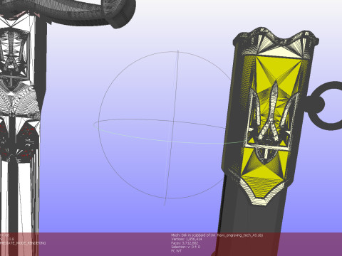 Officers dirk of the Ukrainian Navy in full assembly 3D Model