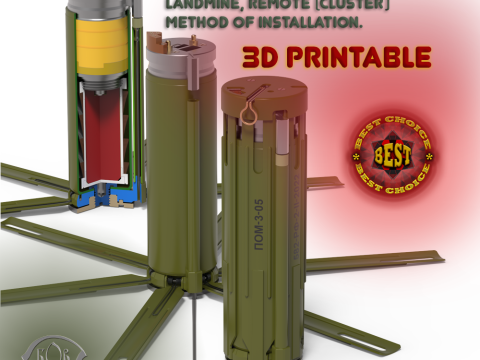 POM 3 Russian Anti personnel fragmentation landmine 3Dprinable moulage 3D-Modell