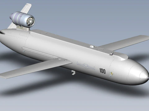 Ukrainian cruise missile drone PEKLO Detailed engineering 3D Model