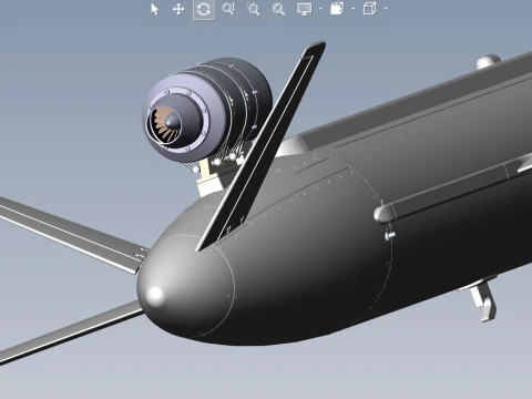 Ukrainian cruise missile drone PEKLO Detailed engineering 3D Model