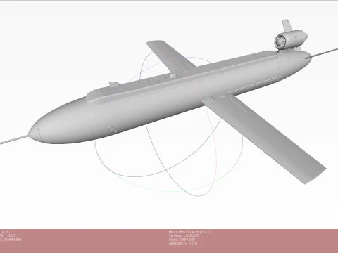 Ukrainian cruise missile drone PEKLO Detailed engineering 3D Model