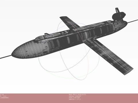 Ukrainian cruise missile drone PEKLO Detailed engineering 3D Model
