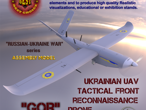 Ukrainian UAV GOR Tactical military reconnaissance drone Model 3D
