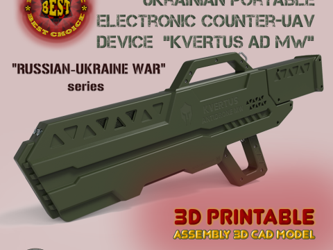 Antidrone Rifle electronic counter-UAV device KVERTUS AD MW 3D Model