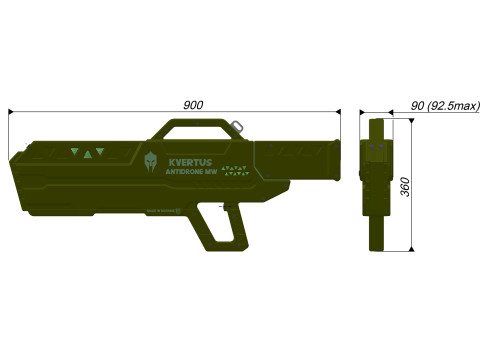 Antidrone Rifle electronic counter-UAV device KVERTUS AD MW Modelo 3D