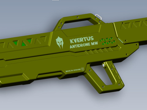 Antidrone Rifle electronic counter-UAV device KVERTUS AD MW Modelo 3D