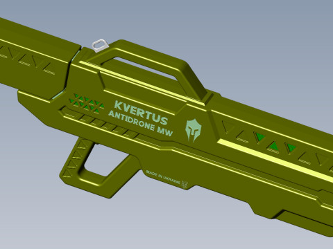 Antidrone Rifle electronic counter-UAV device KVERTUS AD MW Modelo 3D