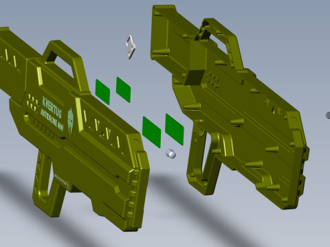 Antidrone Rifle electronic counter-UAV device KVERTUS AD MW Modelo 3D