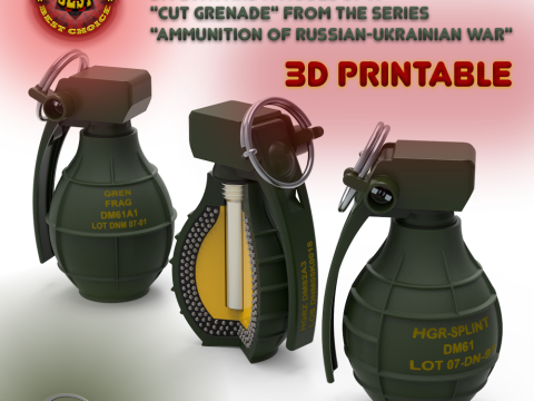 German DM61 DM61A1 hand grenade assembly moulage 3D Model