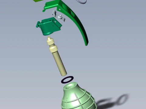 German DM61 DM61A1 hand grenade assembly moulage 3D Model