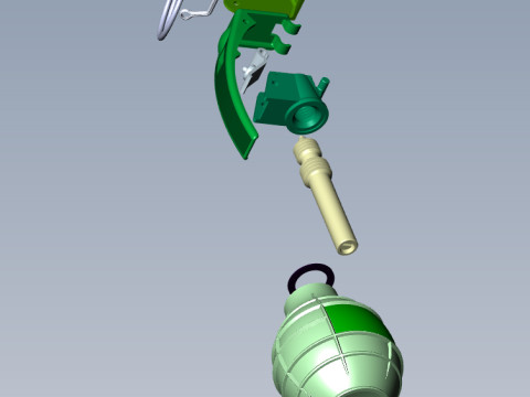 German DM61 DM61A1 hand grenade assembly moulage 3Dモデル