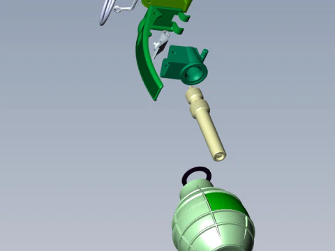 German DM61 DM61A1 hand grenade assembly moulage 3D Model