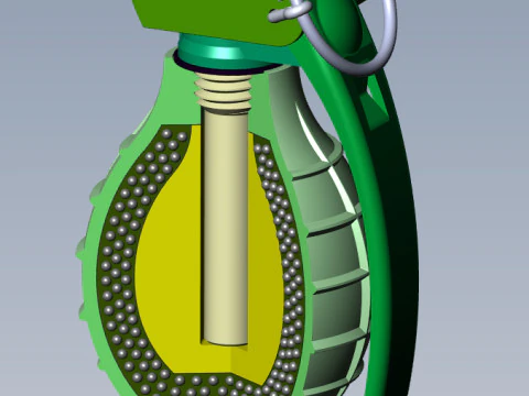German DM61 DM61A1 hand grenade assembly moulage 3D Model