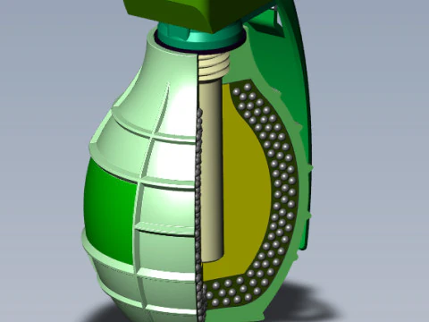 German DM61 DM61A1 hand grenade assembly moulage 3D Model