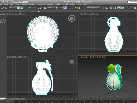 German DM61 DM61A1 hand grenade assembly moulage 3Dモデル
