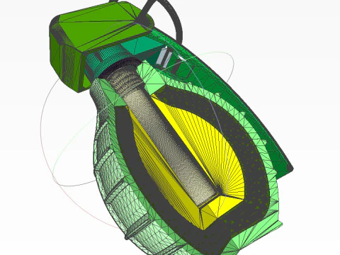 German DM61 DM61A1 hand grenade assembly moulage 3D Model