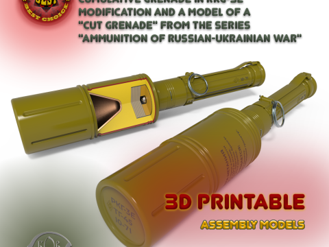 RKG 3 Soviet hand antitank cumulative grenades 3dprinable moulage Modèle 3D