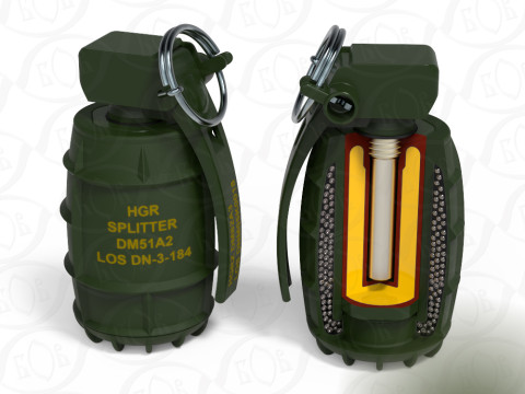 German DM51 hand grenade assembly printable moulage 3D Модель