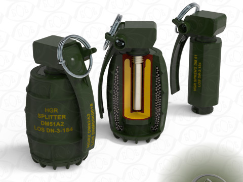 German DM51 hand grenade assembly printable moulage 3D Модель