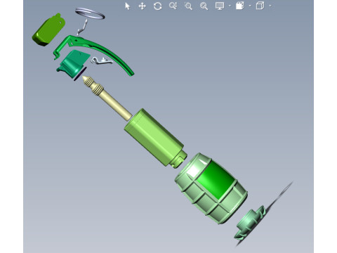German DM51 hand grenade assembly printable moulage 3D Модель