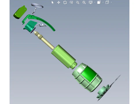 German DM51 hand grenade assembly printable moulage 3D Model