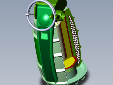 German DM51 hand grenade assembly printable moulage 3D Модель