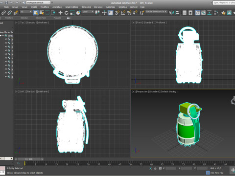 German DM51 hand grenade assembly printable moulage 3D Модель