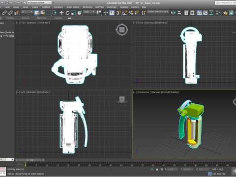German DM51 hand grenade assembly printable moulage 3D Модель