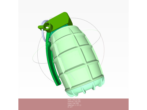 German DM51 hand grenade assembly printable moulage 3D Модель