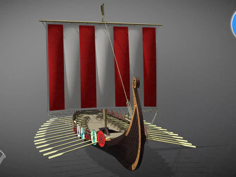 Drakkar &eacute; um navio de guerra Viking do navio Oseberg 820 DC Modelo 3D