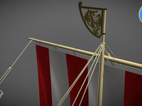 Drakkar is a Viking warship by Oseberg ship 820 AD 3D Model