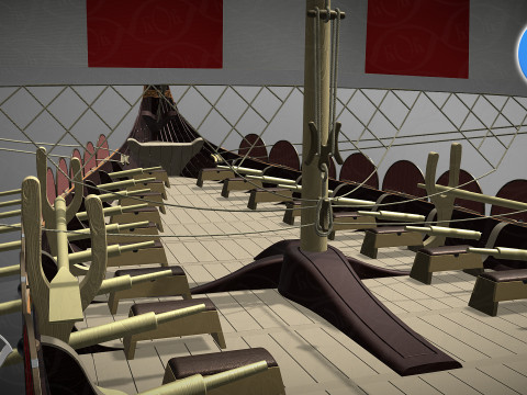 Drakkar is a Viking warship by Oseberg ship 820 AD 3D Model