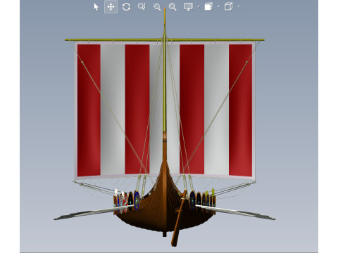 Drakkar is a Viking warship by Oseberg ship 820 AD 3D Model