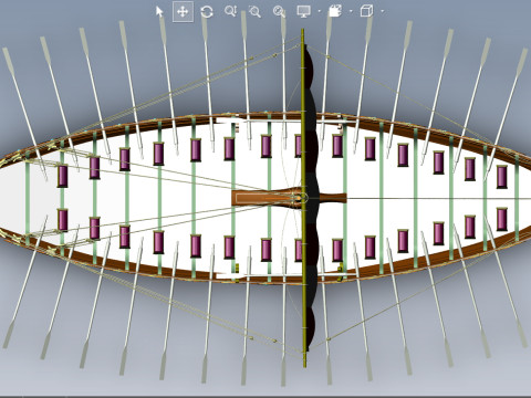 Drakkar is a Viking warship by Oseberg ship 820 AD 3D Model