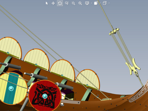 Drakkar is a Viking warship by Oseberg ship 820 AD 3D Model