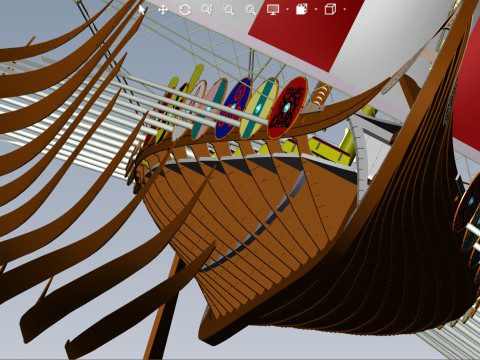 Drakkar is a Viking warship by Oseberg ship 820 AD 3D Model
