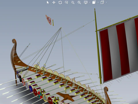 Drakkar &eacute; um navio de guerra Viking do navio Oseberg 820 DC Modelo 3D