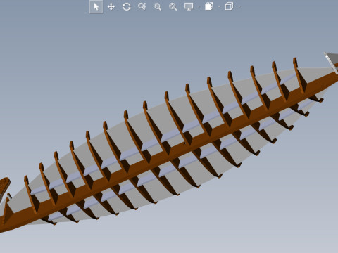 Drakkar is a Viking warship by Oseberg ship 820 AD 3D Model