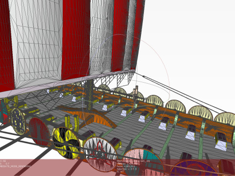 Drakkar is a Viking warship by Oseberg ship 820 AD 3D Model