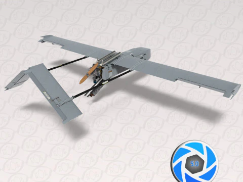 Ukrainian UAV FP-1 long range deep-strike air drone Fire Point 3D Model