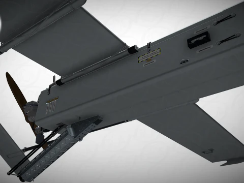 Ukrainian UAV FP-1 long range deep-strike air drone Fire Point 3D Model