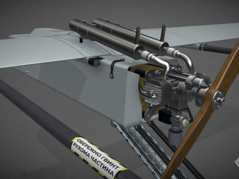 Ukrainian UAV FP-1 long range deep-strike air drone Fire Point Modèle 3D
