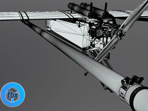Ukrainian UAV FP-1 long range deep-strike air drone Fire Point 3D Model