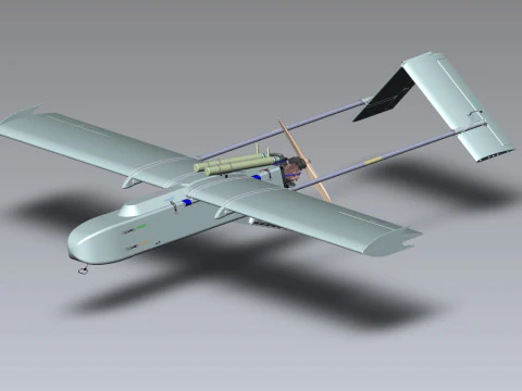 Ukrainian UAV FP-1 long range deep-strike air drone Fire Point 3D Model