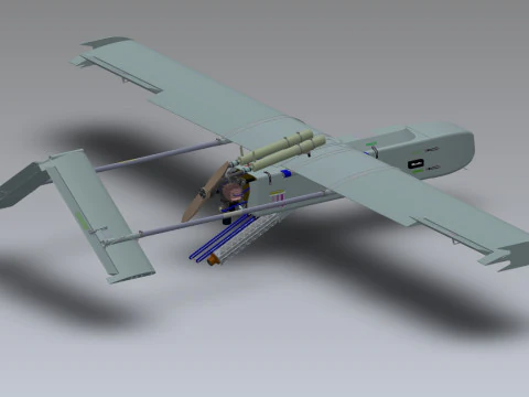 Ukrainian UAV FP-1 long range deep-strike air drone Fire Point 3D Model