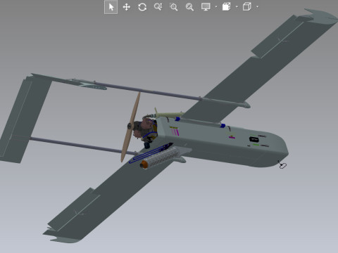 Ukrainian UAV FP-1 long range deep-strike air drone Fire Point Modèle 3D