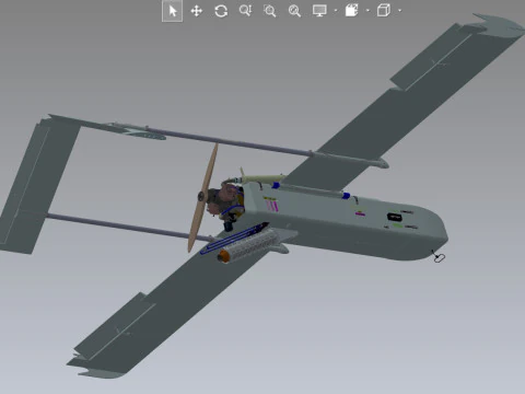 Ukrainian UAV FP-1 long range deep-strike air drone Fire Point 3D Model